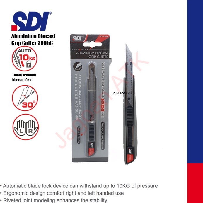 

Alumunium Diecast Grip Cutter SDI 35C 9mm Blade 3 Derajat ART V2S9