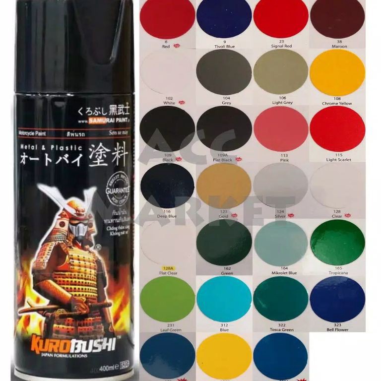 

Pilox Pilok Cat Samurai Warna StandardBlack FlatClear WhiteRedSilver Yellow Goldbiru 4 ml ART P4C8