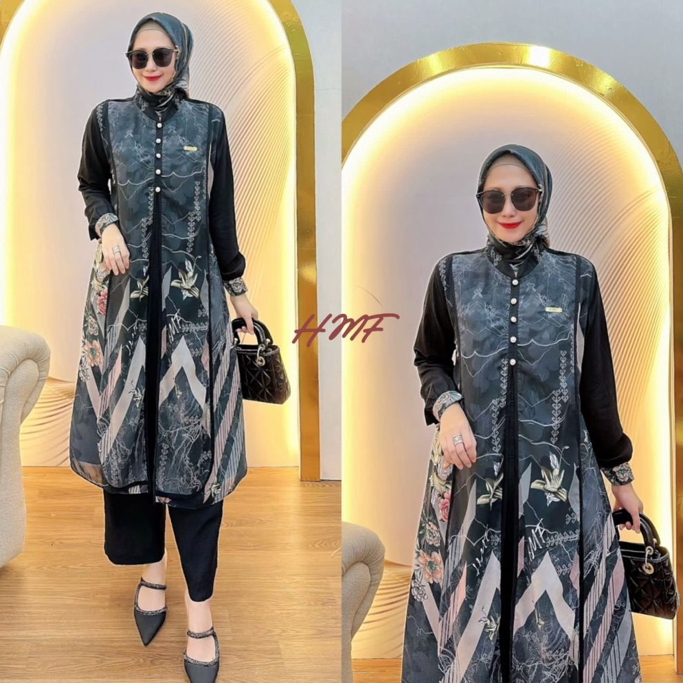 ART V17A Fauzana Kesya V2 Set Hijab By HMF LUXURY Setelan Celana set Hijab
