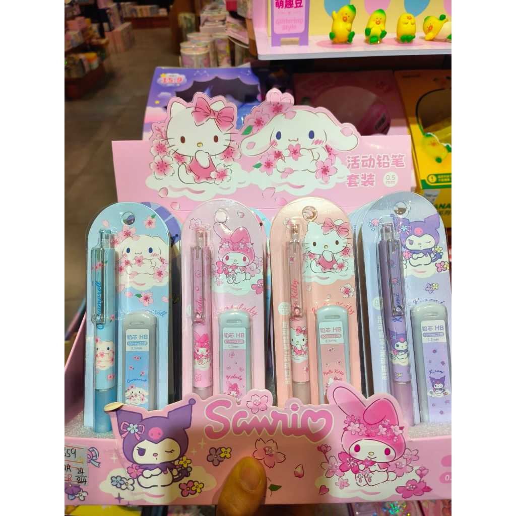 

pensil mekanik anak sanrio HB set pensil karakter sanrio 0,5mm pensil