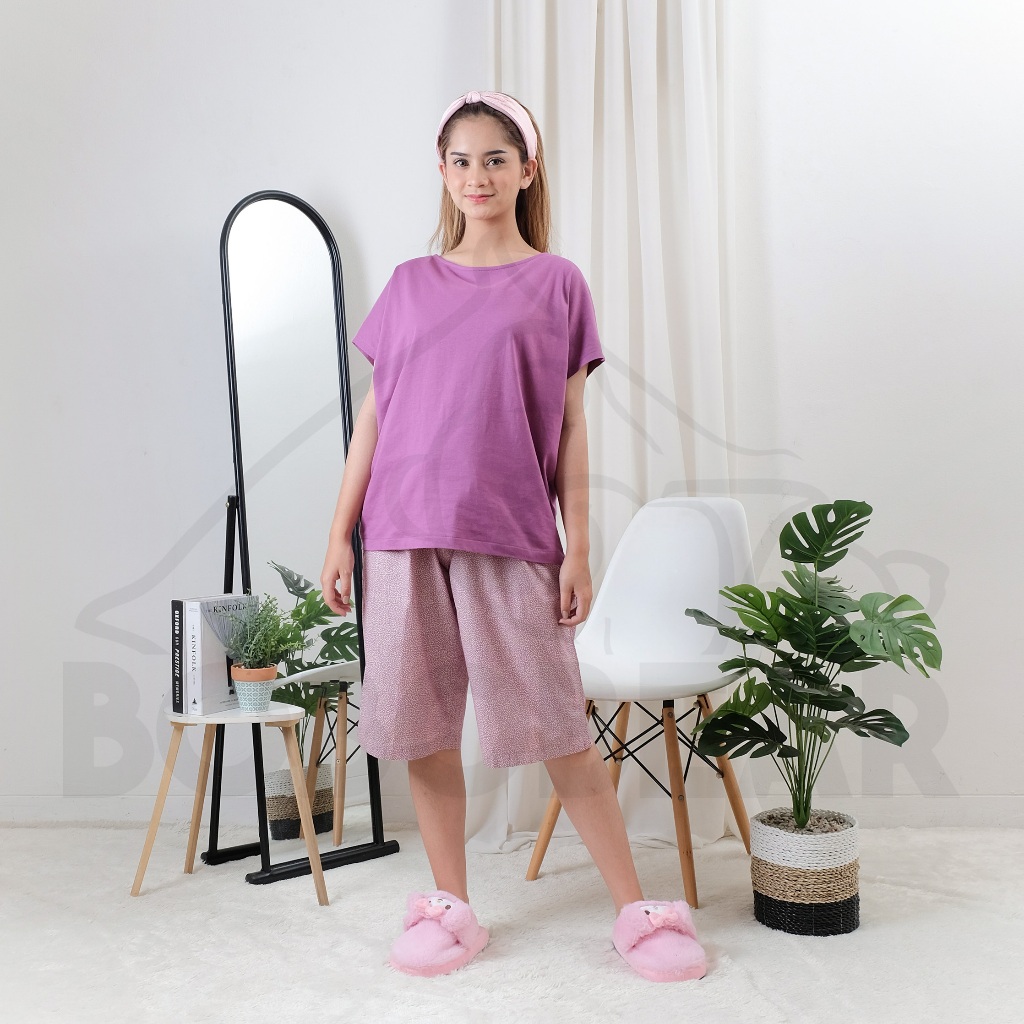 Bobobear Setelan Piyama Celana Pendek Perempuan Dewasa Tali Satin Bintik