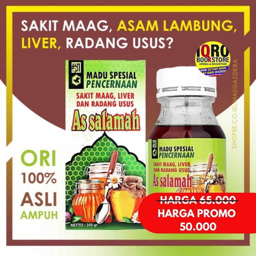 

Madu SP ( Spesial Pencernaan ) Maag Kronis Asam Lambung Salamah 300 gr | BISA COD