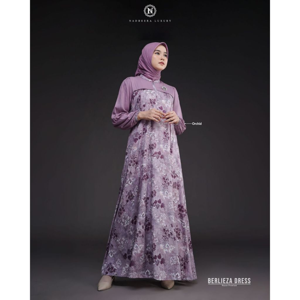 (Ori) Dress Nadheera | BERLIEZA Dress By Nadheera Luxury | Gamis Kondangan Simpel Kekinian 2024 | Ga