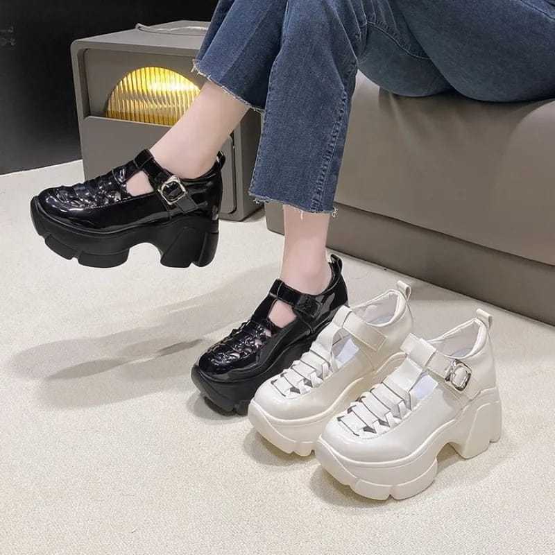 Sepatu Wedges Wanita Sol Tinggi Korea