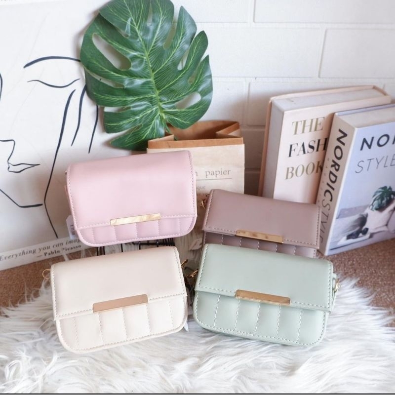 Fidela Bag Tas Selempang Wanita Kekinian Elegant Terbaru Tas Pesta Undangan Kondangan (Warna: Pink, 