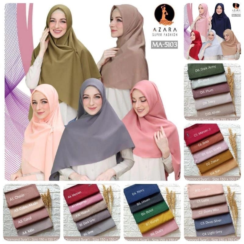 Hijab Segi Empat Diamond Syar'i Azara