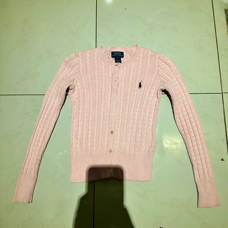 PRELOVED/THRIFT ralph lauren cardigan pink