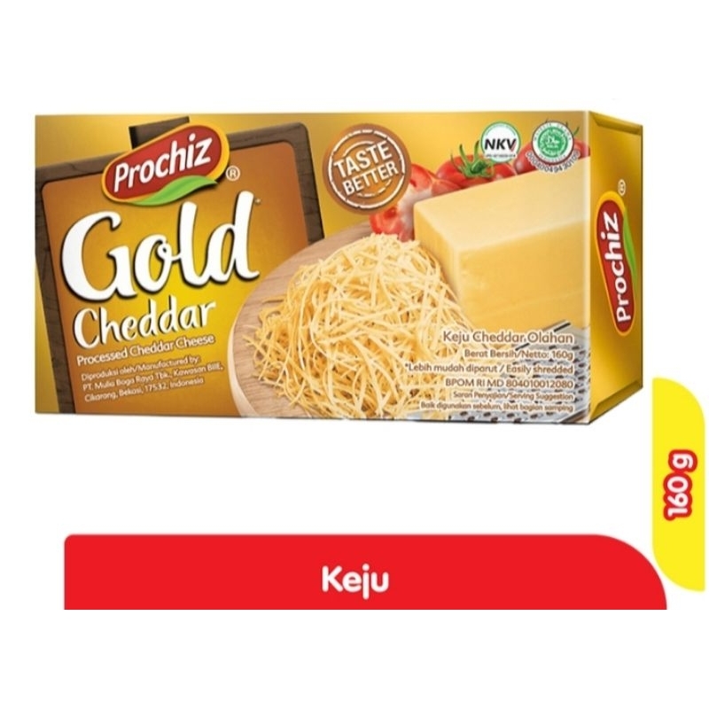 

Keju Prochiz Gold cheddar 160Gram Keju Prochiz WinCheez Gold Keju Cheddar Olahan