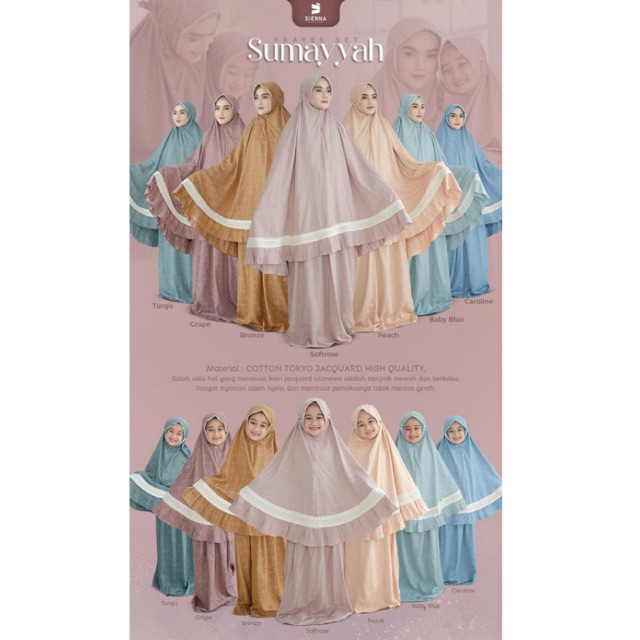 DIENNA SUMAYYAH - MUKENA DEWASA & ANAK - MUKENA COUPLE - MUKENA PREMIUM - MUKENA ANAK - MUKENA DEWAS