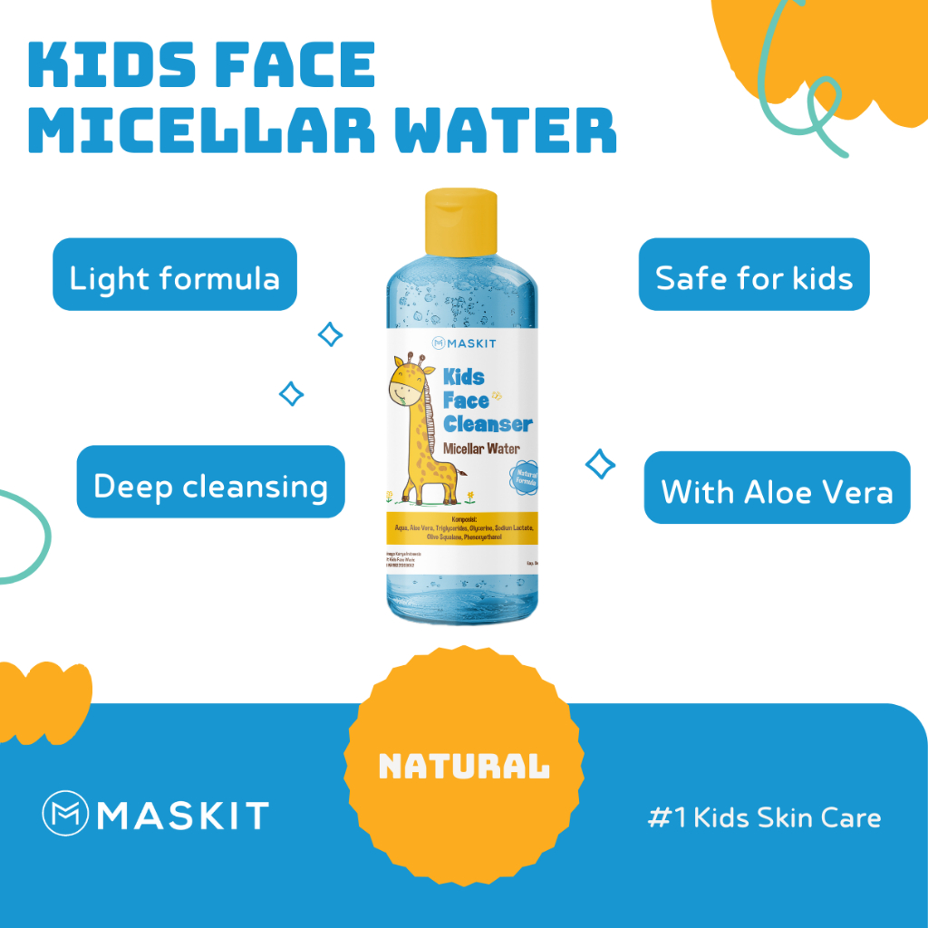 Kids Micellar Water Face Cleanser Natural | Miselar Water Pembersih Wajah Anak | Pembersih Make Up K