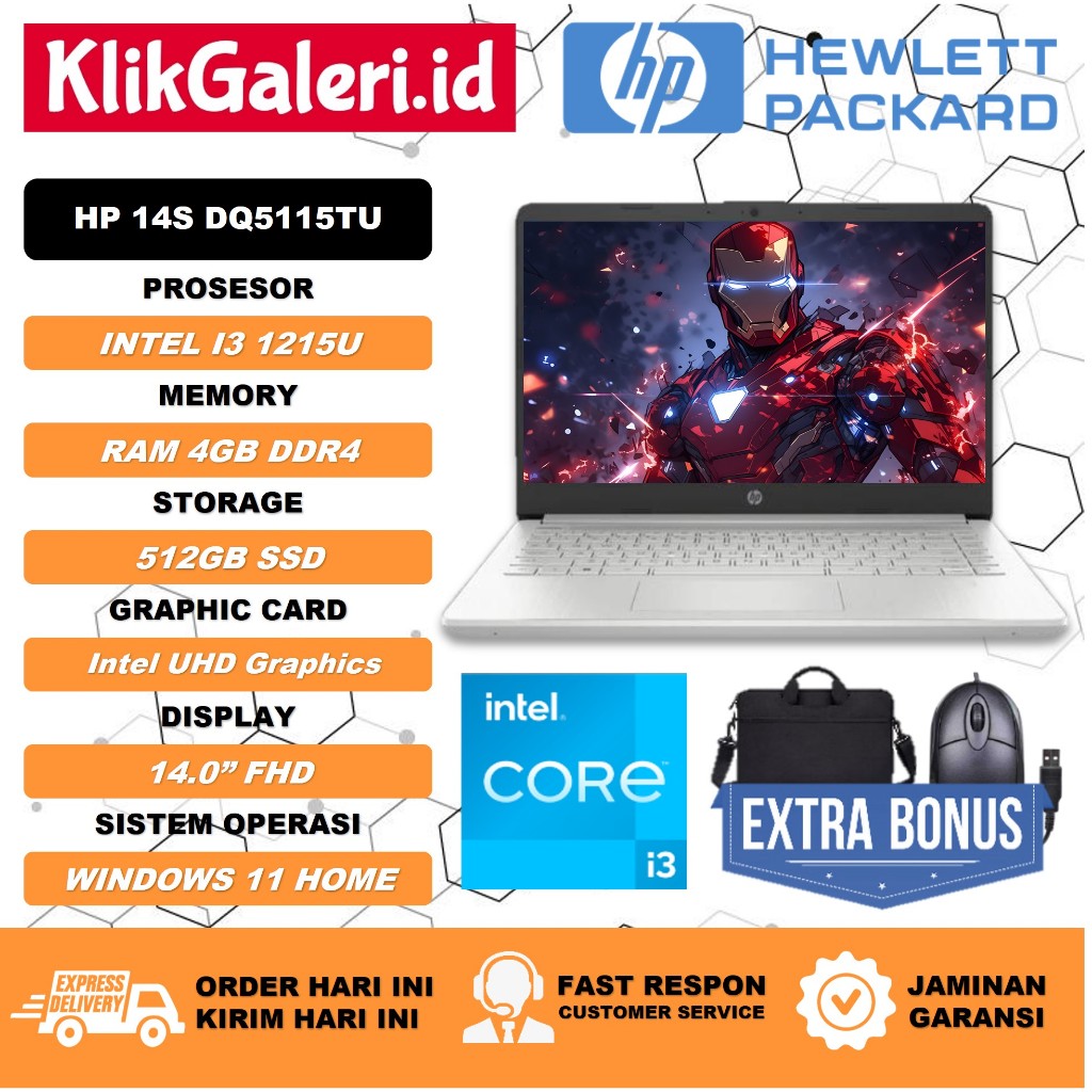 Laptop HP Intel i3 Gen12 HP DQ5115U 512GB SSD 14" FHD SILVER OHS