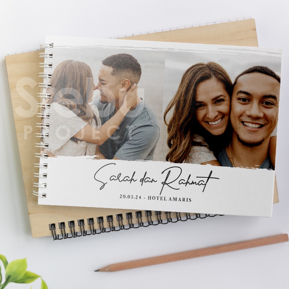 

SR42 Buku Tamu Pernikahan Hardcover dan Softcover Custom FOTO murah Guest Book Isi 31 Tamu ART Y3R7