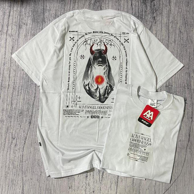 BAJU DISTRO PRIA ORIGINAL MOTIF METAL DEMONIC TERBARU PUTIH LENGAN PENDEK / KOAS METALICA / T-SHIRT 