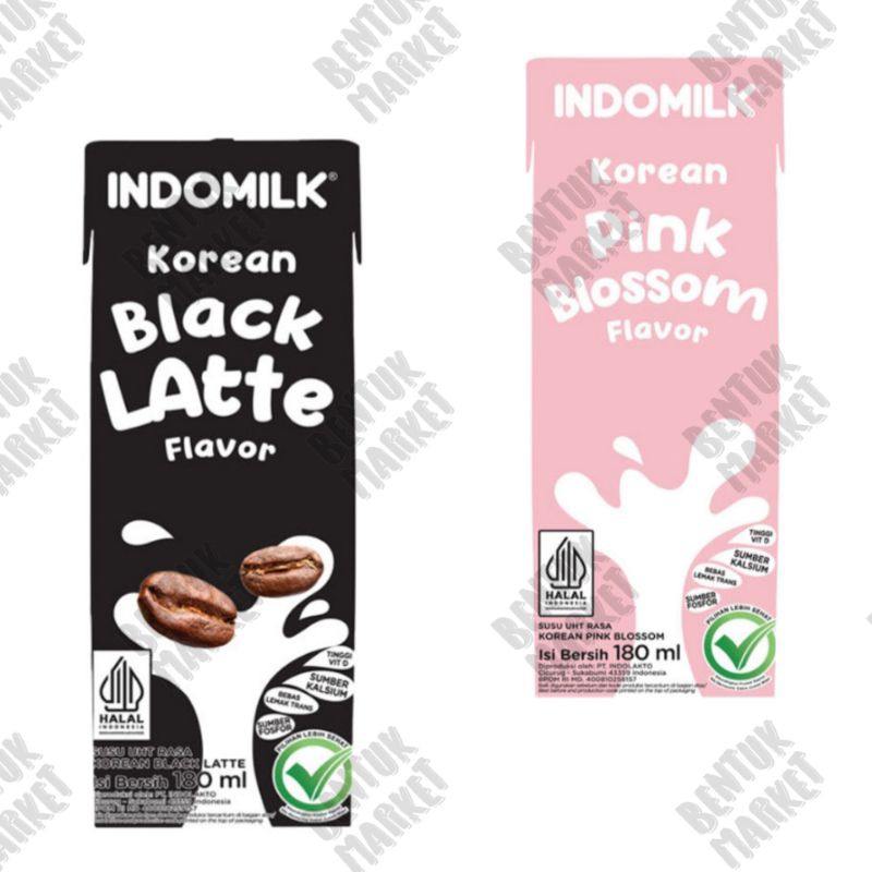 

INDOMILK KOREAN SUSU UHT PINK BLOSSOM / BLACK LATTE 180ML / SUSU UHT