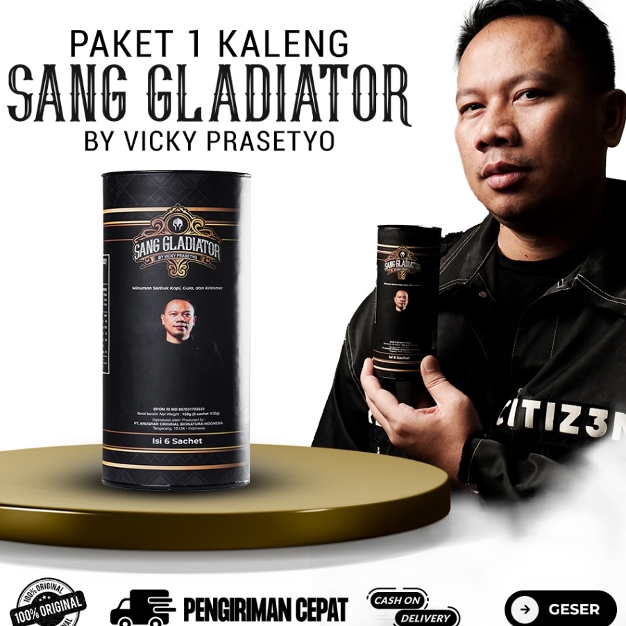 

99 BRANDS FESTIVAL Sang Gladiator by Vicky Prasetyo Kopi Pilihan Pria Halal Bpom 1 Pack isi 6 Sachet