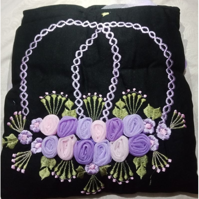 MUKENA PUTUSAN RAYON SUPER BORDIR TILE HITAM / MUKENA HITAM / MUKENA RAYON / MUKENA HAJI / MUKENA UM