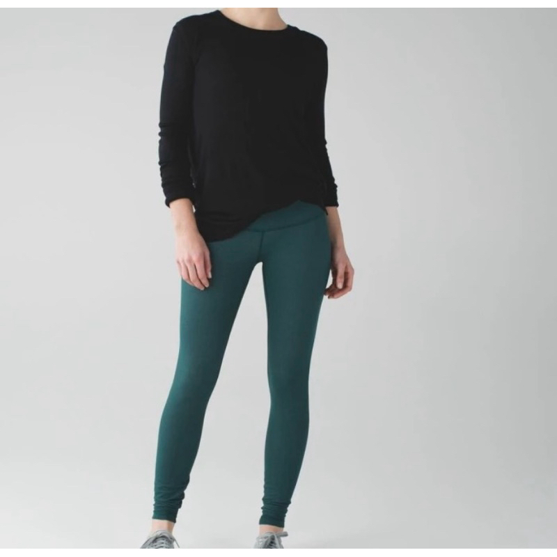 Preloved Lululemon Wunder Under Pant III Deep green