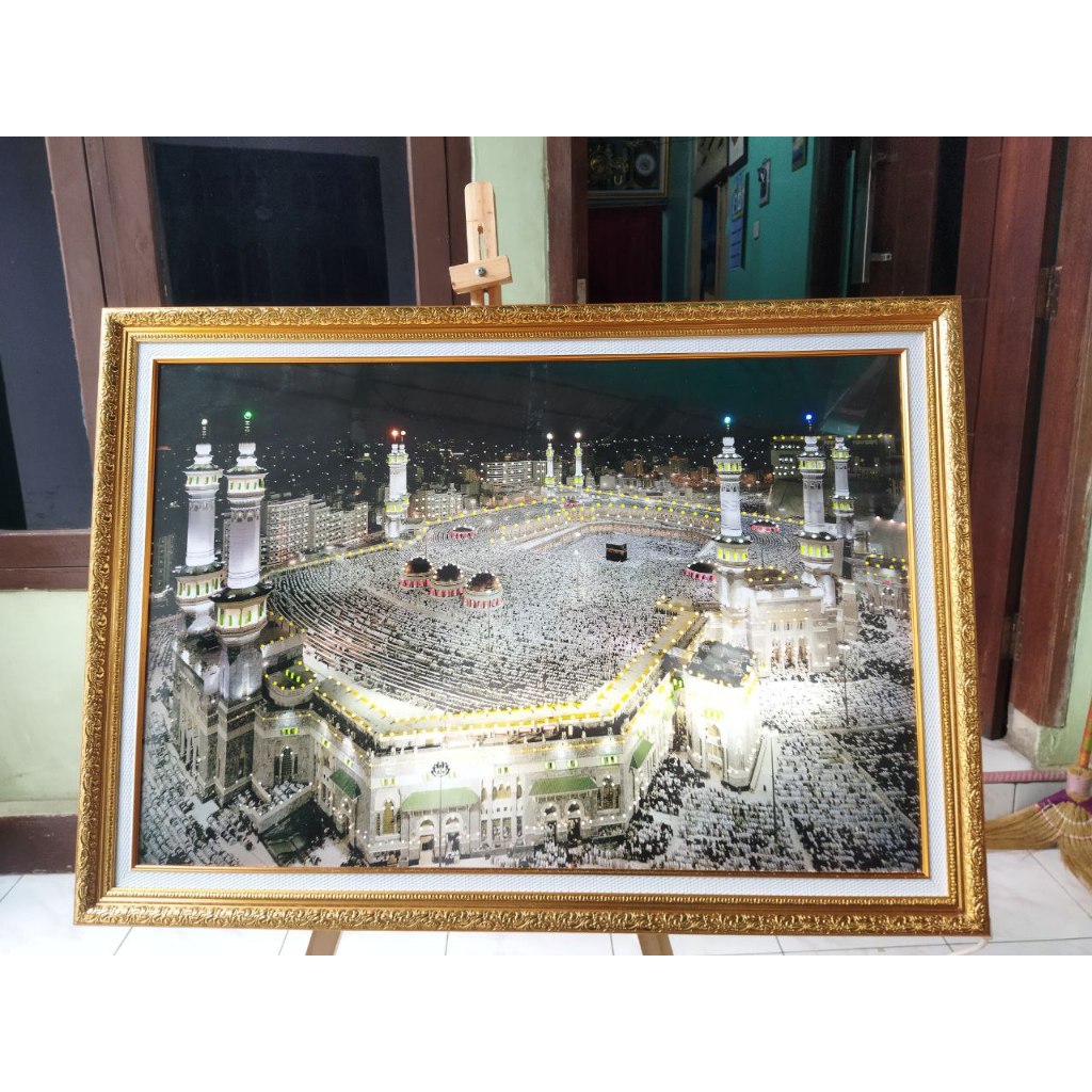 Hiasan Dinding Kabah Mekah Madinah Full Lampu dan Murottal 30juz