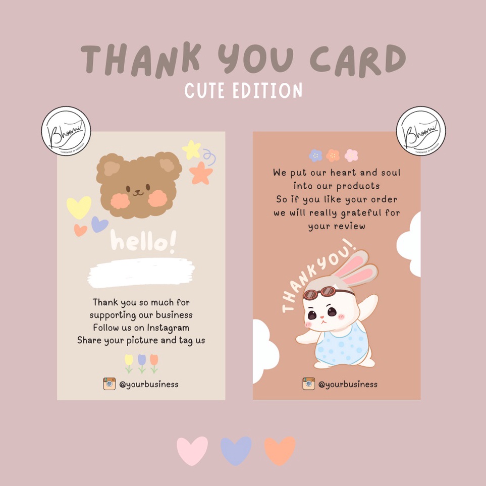 

PAKET THANK YOU CARD CUTE EDITION 1 PCS ART W3T2
