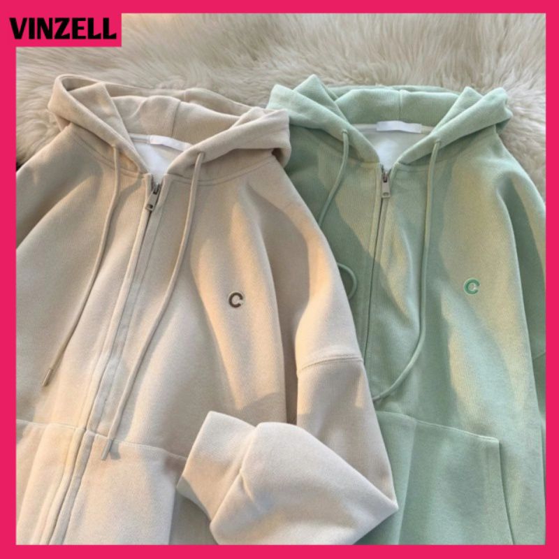 Jacket Zipper Hoodie Oversize Boy Girl  LOGO C BORDIR EMBROIDERY (6XL 5XL 4XL 3XL 2XL XL L M S ) Jak