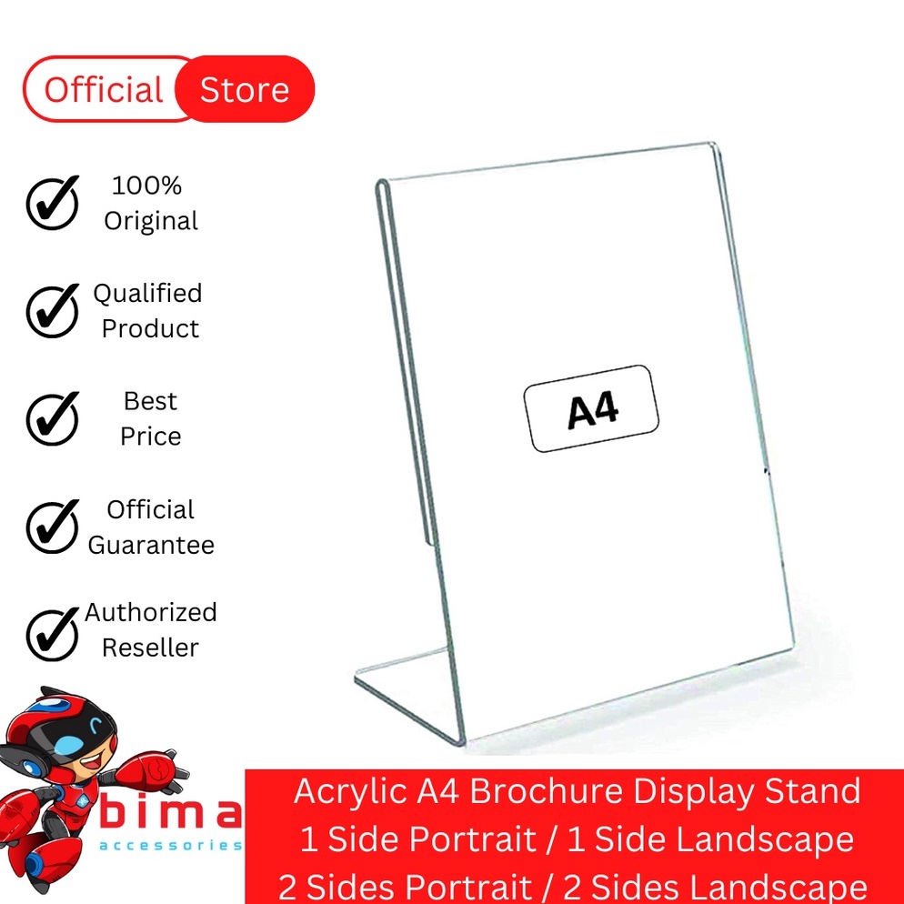 

Acrylic Brochure Stand Display Akrilik Tempat Kertas Brosur Ukuran A4 ART N1C3