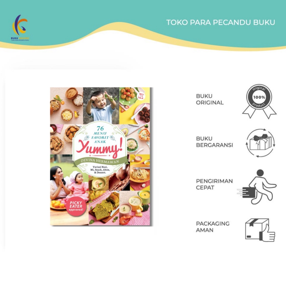 Buku Masakan  Yummy  76 Menu Favorit Anak  Kawan Pustaka  Devina Hermawan  Bukukaluku ART N1P5