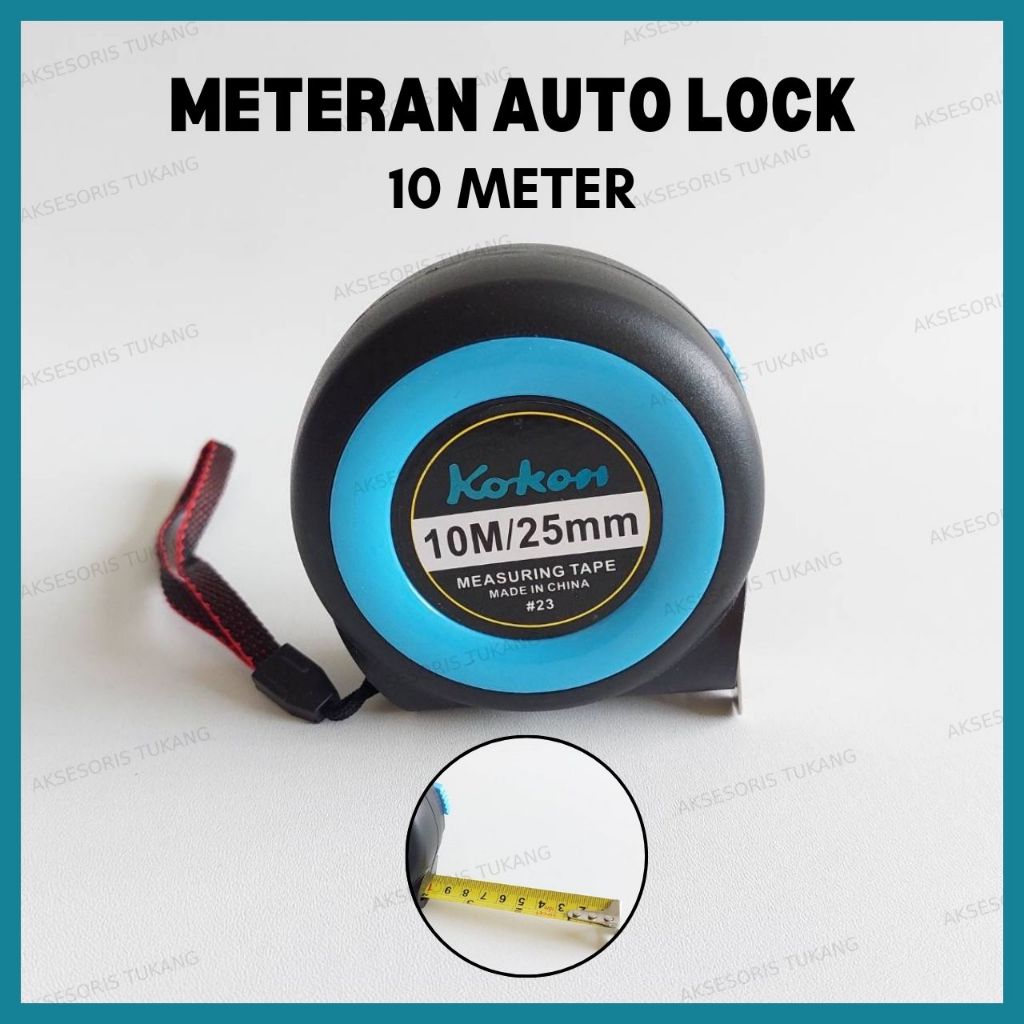 Meteran Auto Stop 10 Meter / Meteran Tukang 10m Auto Lock 10 Meter