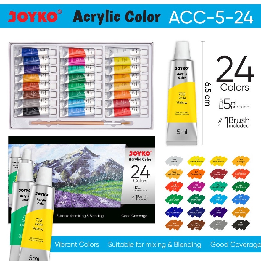 

Cat Akrilik Acrylic Color Joyko ACC5ML24WARNA ART D3I9