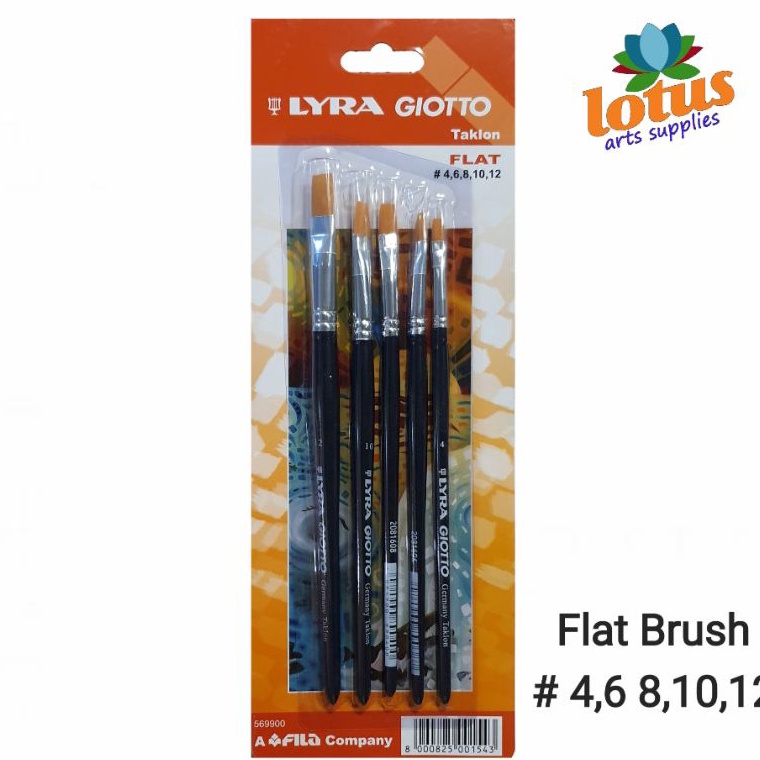 

LYRA GIOTTO Flat Brush Set Kuas Lukis Taklon 468112 ART C4A4