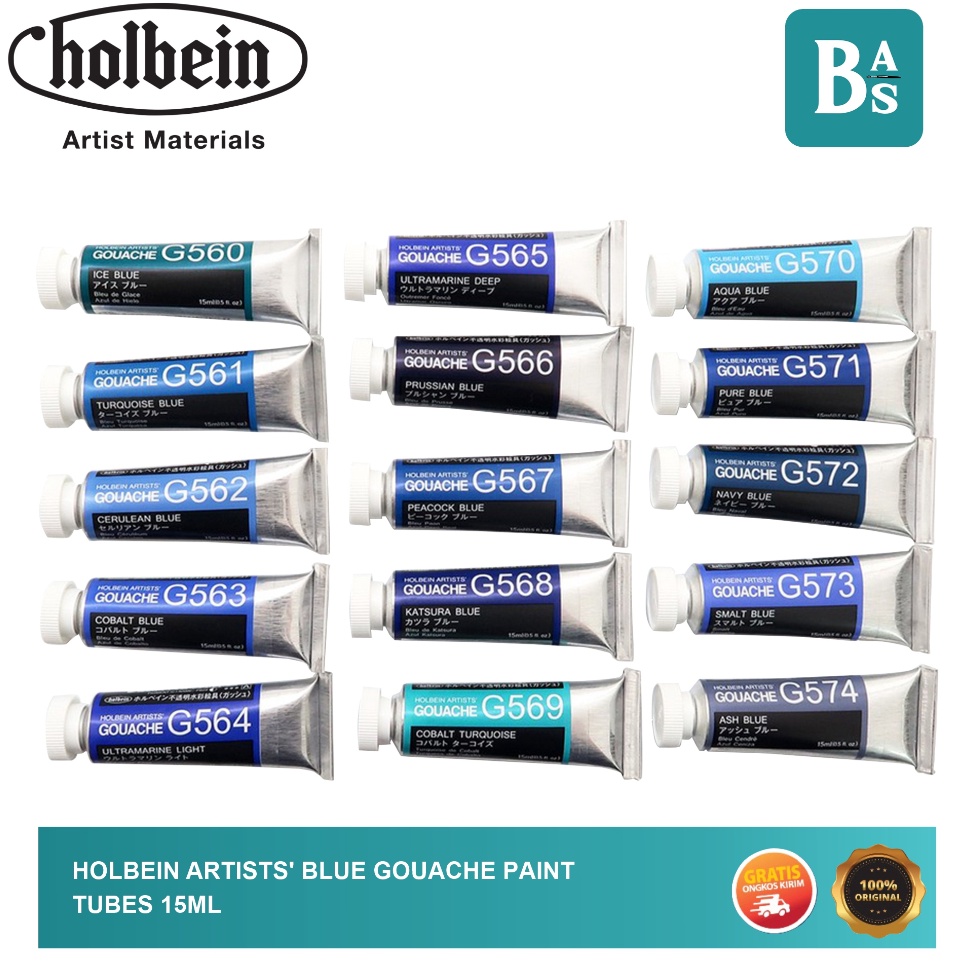 

Holbein Artists BLUE Gouache Paint 15ml ART T2L3