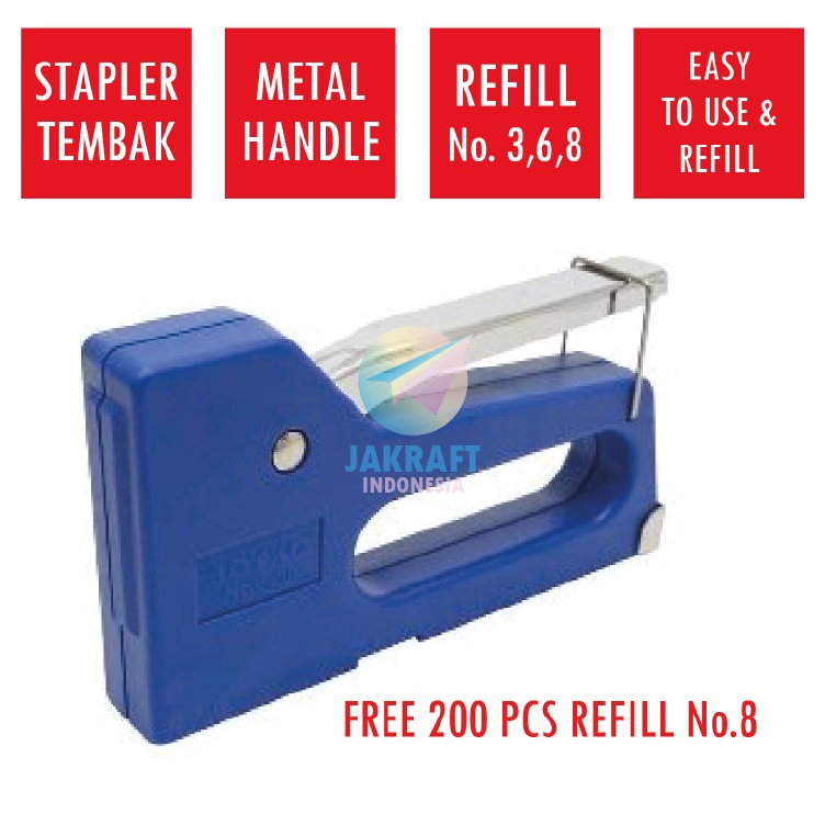 

1 Set Gun Tacker Stapler Hekter Tembak JOYKO GT7 Bonus Staples No8 ART G2H8