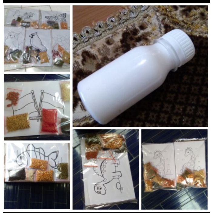 

kolase biji bijian tempel sendiri dan lem ART W5Z7