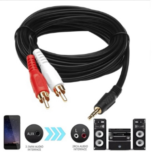 Kabel Jack 3.5mm AUX RCA 2 in 1 Jack Audio Mini Stereo