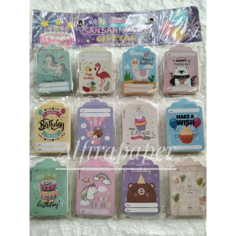 

Hang Tag Sansan Wawa isi 12 Motif Tag Label Tag