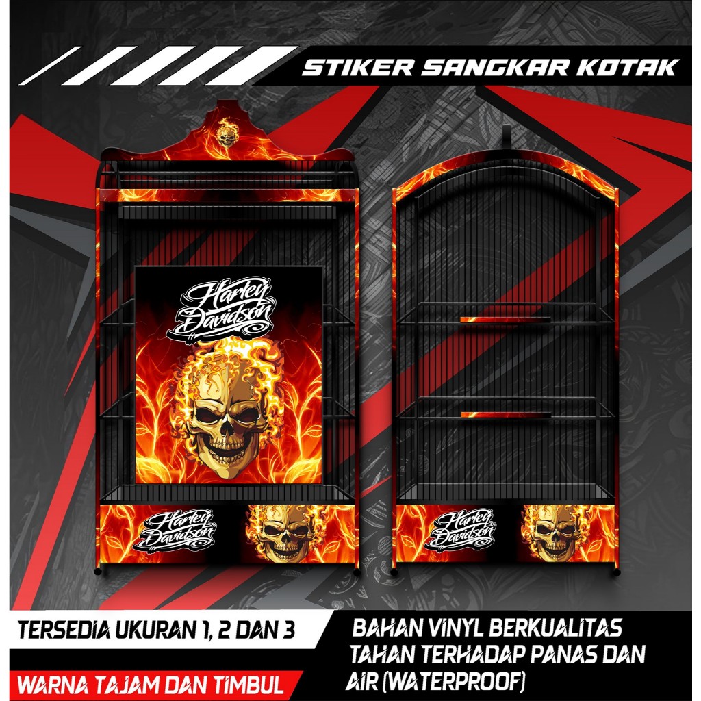 

Stiker Decal Sangkar Burung Kotak, Kosan, Koper, Kenari, Kacer, Cucak Ijo, Desain Harley, Anti Air