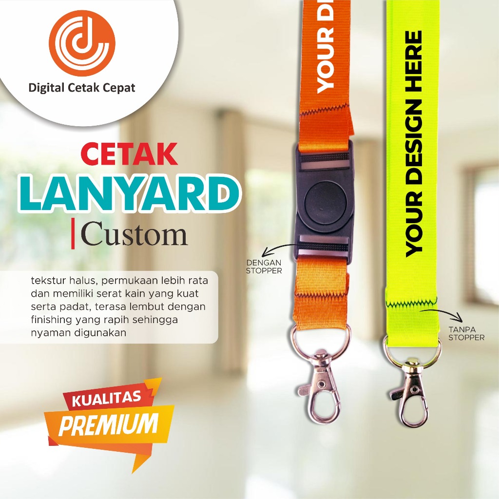 

Cetak Lanyard Kalung Name Tag Custom 1 Sisi / 2 Sisi
