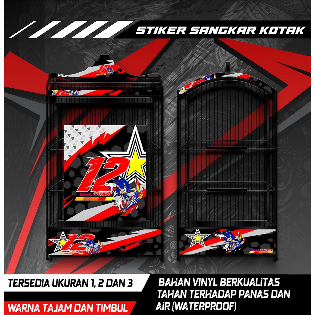 

Stiker Decal Sangkar Burung Kotak, Kosan, Koper, Kenari, Kacer, Cucak Ijo,Desain Sonic, Anti Air