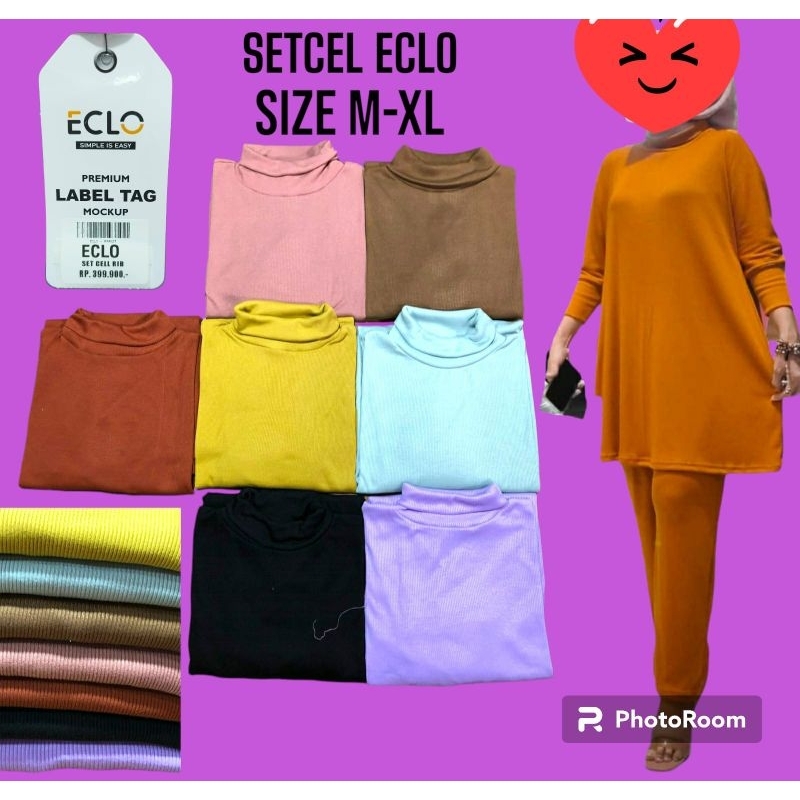 One set tunik ECLO wanita/one set turleneck/one set wanita korea style