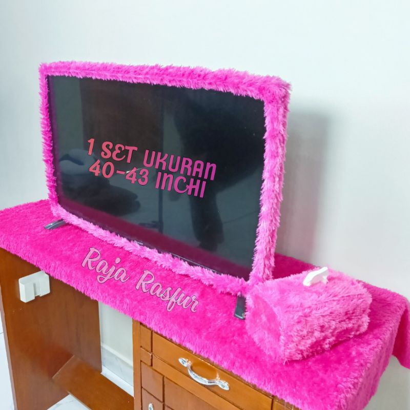 1 set bando tv 43 inch tv led+taplak meja+sarung tissue