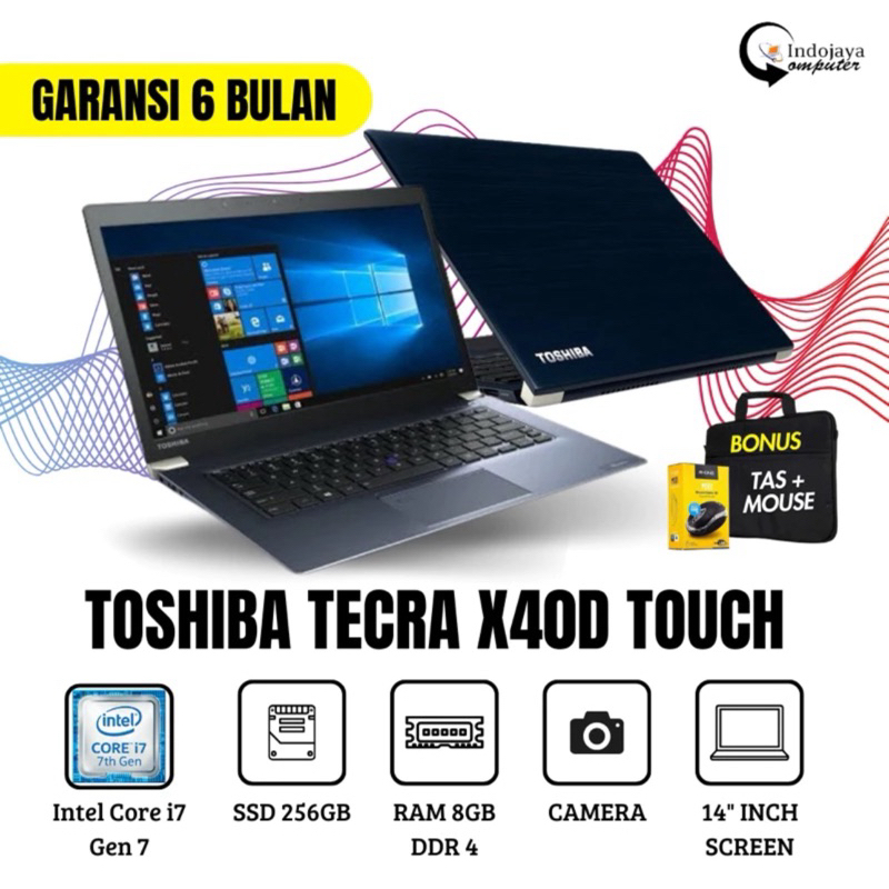 Laptop Toshiba Tecra X40D Touchscren Core i7 Gen 7 RAM 8GB SSD 256GB Original Bergaransi