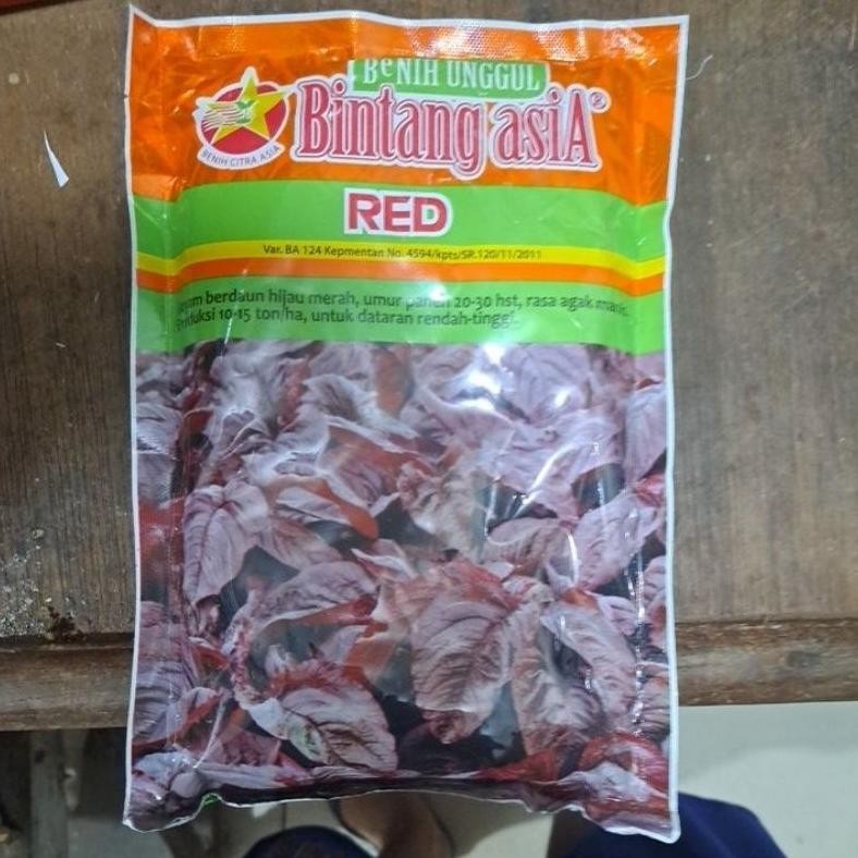 Benih Bayam Merah Red kemasan 500 gram - Bintang Asia