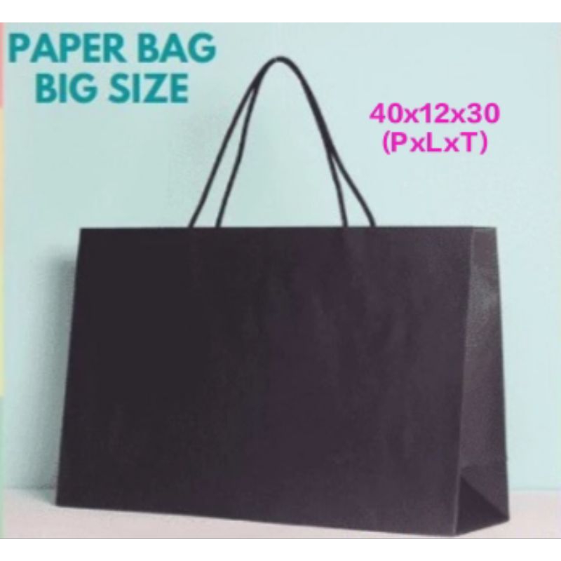

(6 pcs) Shopping Bag Hitam uk. 40x30 (landscape)
