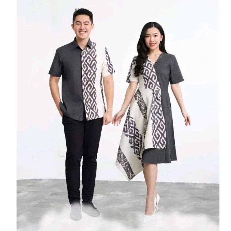 TERMURAH BAJU SET COUPLE KEMEJA DRES TENUN ETNIK, BAJU PESTA, BAJU GEREJA KEKINIAN
