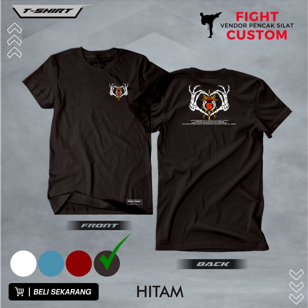 Fight.custom T-Shirt PSHW Tulang Kaos Pria Kaos Distro Cowok