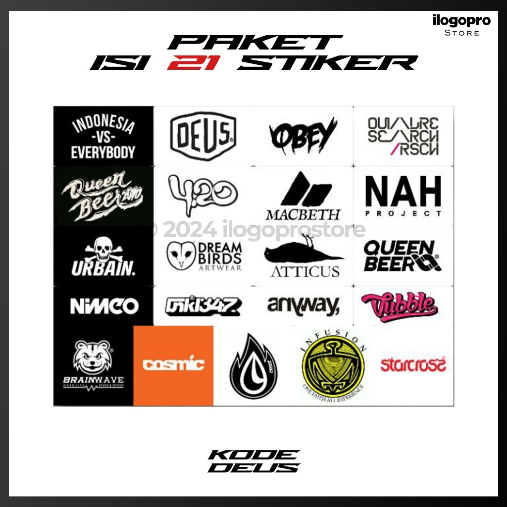

Stiker Distro Sticker Clothing Jackcloth Hypebeast - Isi 21 Stiker - DEUS