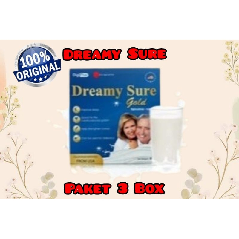 

3 BOX DREAMY SURE GOLD SUSU UNTUK PENGOBATAN INSOMNIA DAN GANGGUAN TIDUR IMPORT