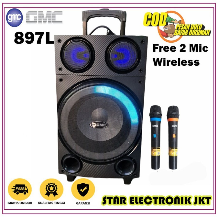 GMC 897L Speaker Portabel/Ampli Meeting Bluetooth 10 inch