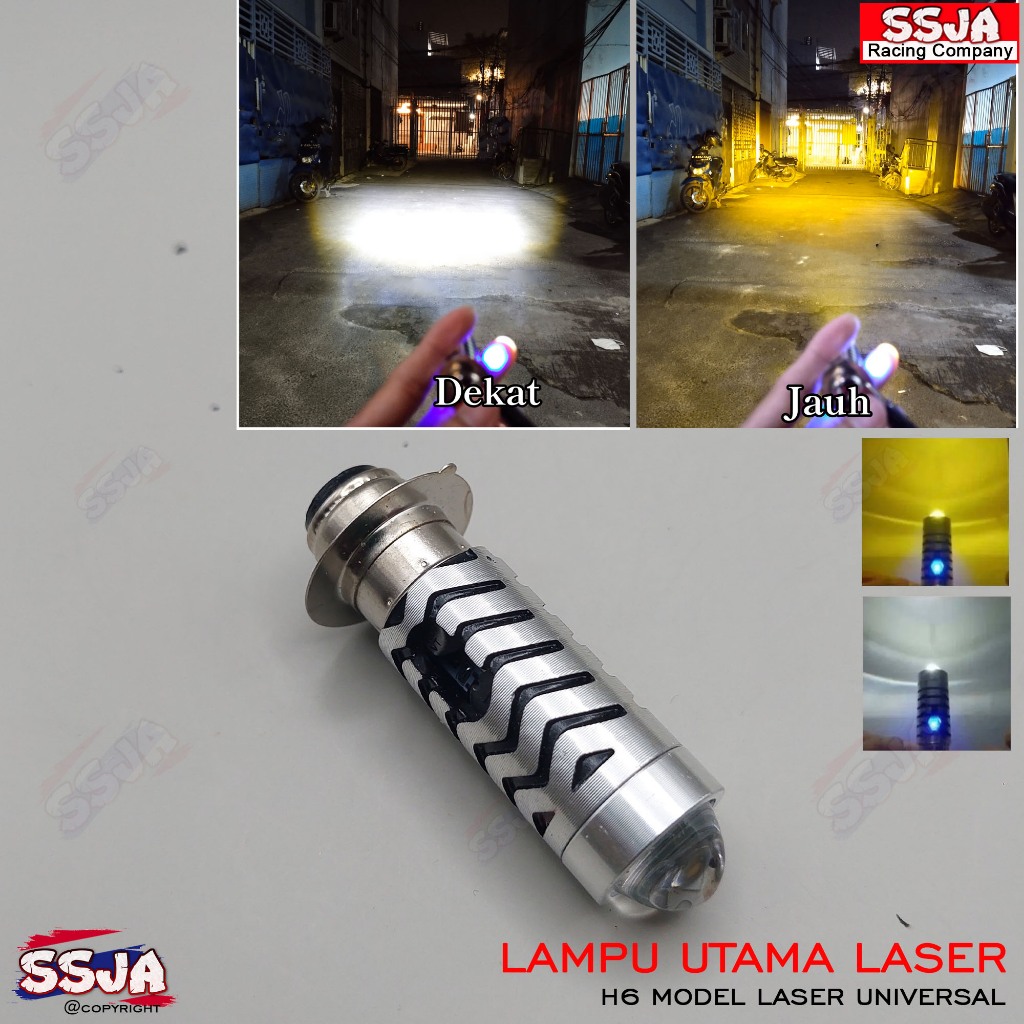 lampu led depan h6 ac dc cahaya putih dan kuning-lampu led depan motor