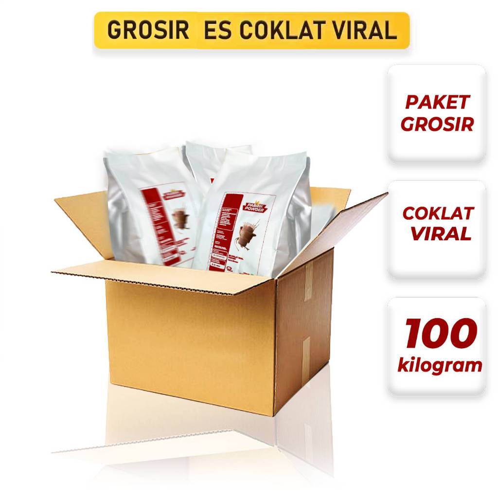 

Grosir Es Coklat Viral 100 Kg, Bubuk Minuman Es Cokelat Cocol Roti, Chocolate Powder Drink