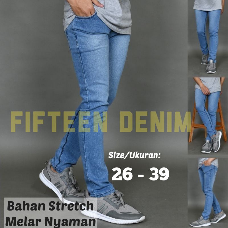 GARANSI TERLARIS FIFTEEN DENIM - Celana Jeans Pria Slim Fit Streetch Original New Fifteen Denim /